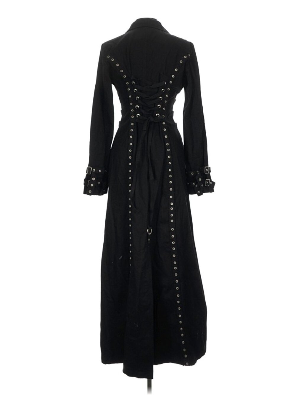 Long Military Corset Coat VINTAGE Y2K GOTHIC PUNK EMO BONDAGE INDUSTRIAL RARE - Picture 2 of 5
